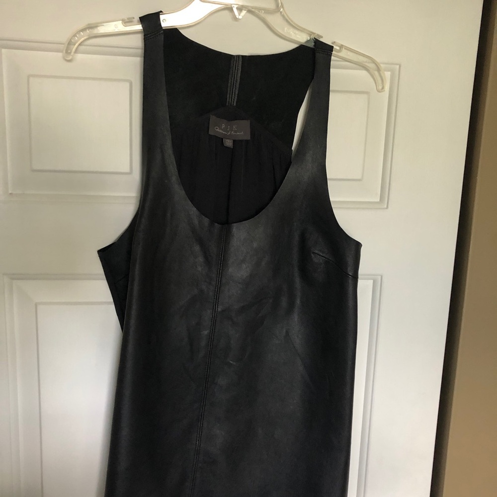P J K leather and silk vest size medium but also will fit large